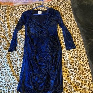 Dark blue knee length dress